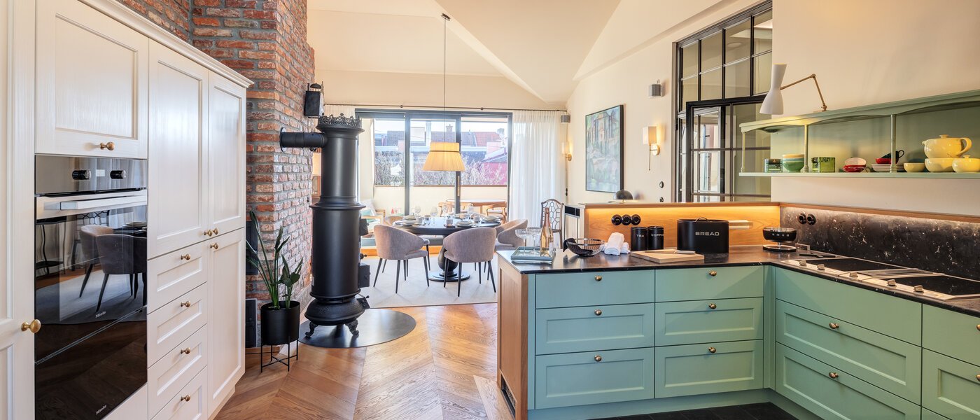 мансардная квартира München Neuhausen 05 кухня 14709