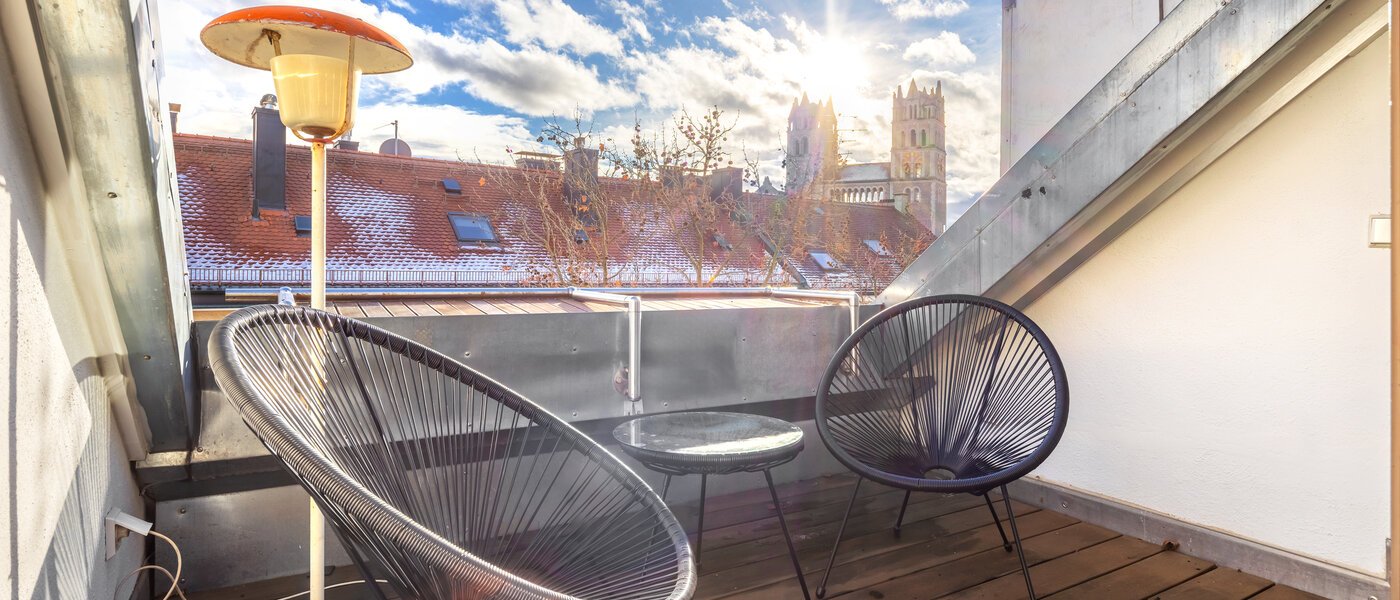 двухэтажная квартира München Glockenbachviertel 01 терраса с крышей 14717