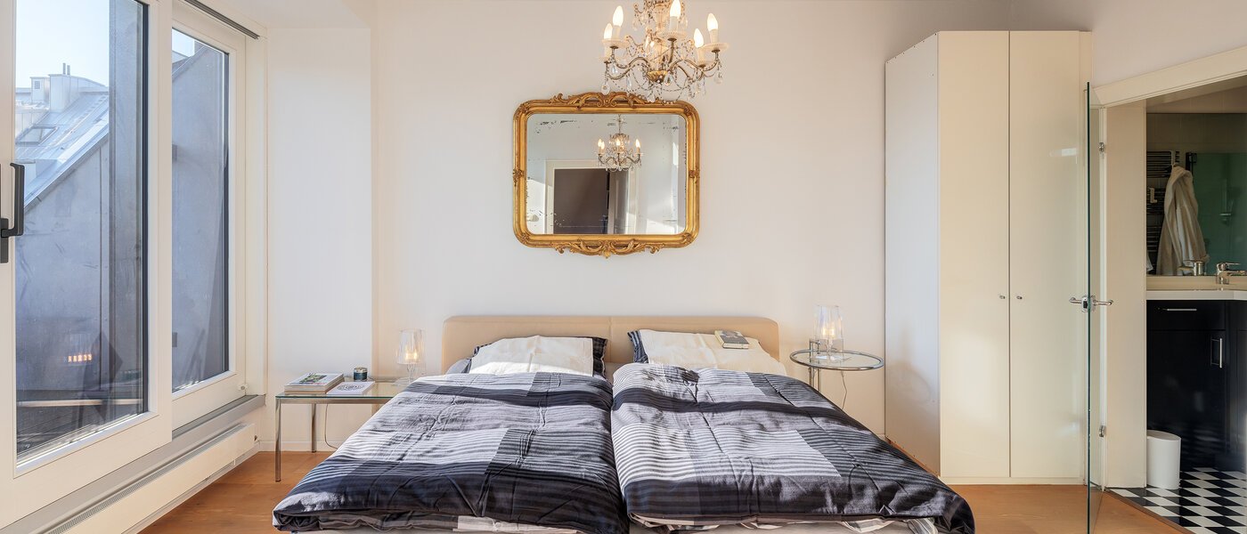 мансардная квартира München Schwabing-West 02 спальная комната 14731