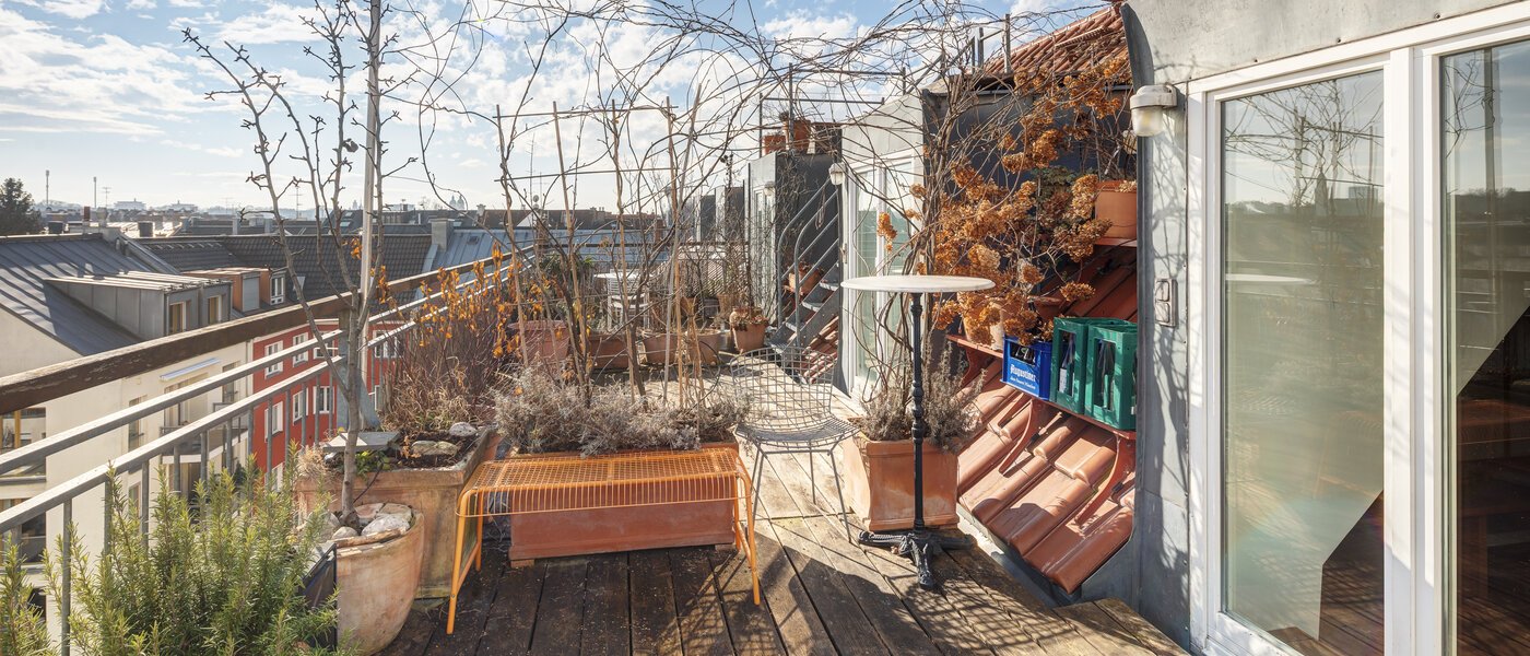 мансардная квартира München Haidhausen 03 терраса с крышей 14748