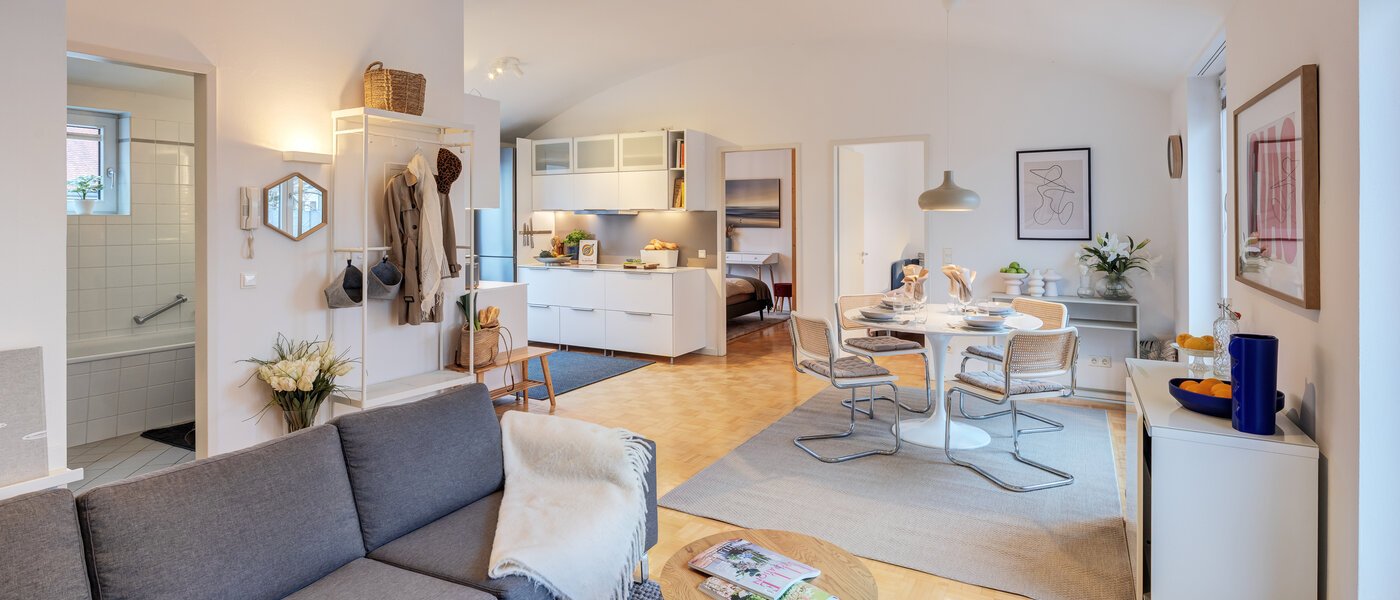 мансардная квартира München Maxvorstadt 01 жилое пространство 14758