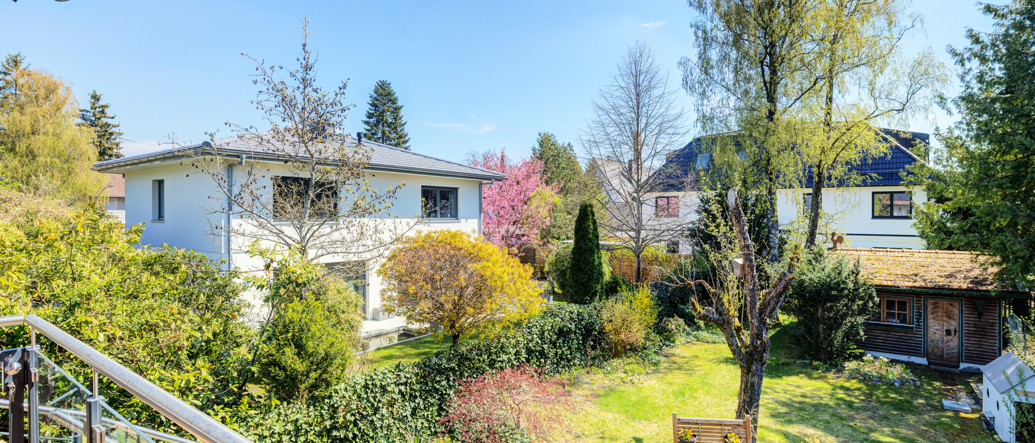 двухэтажная квартира München Waldtrudering 01 вид из окна 14825