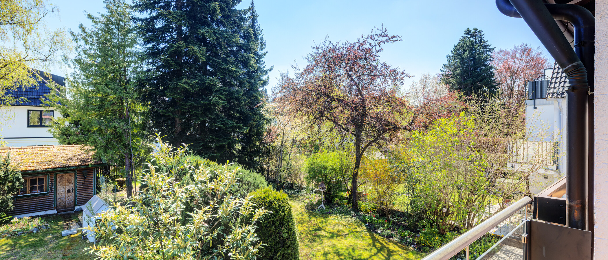 двухэтажная квартира München Waldtrudering 02 вид из окна 14825