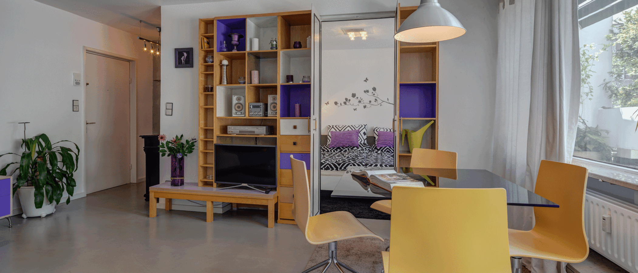 мансардная квартира München Neuhausen 02 гостиная 2774