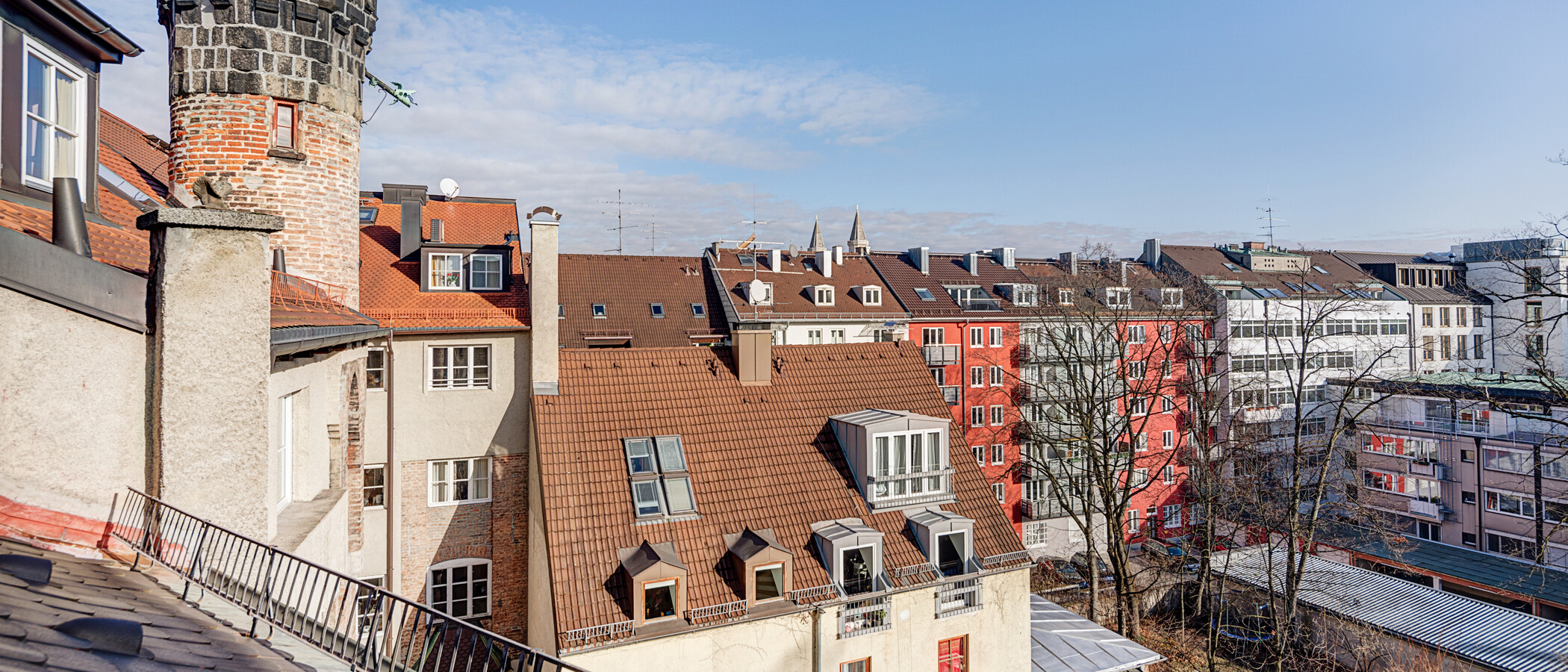 мансардная квартира München Maxvorstadt 04 вид из окна 5221