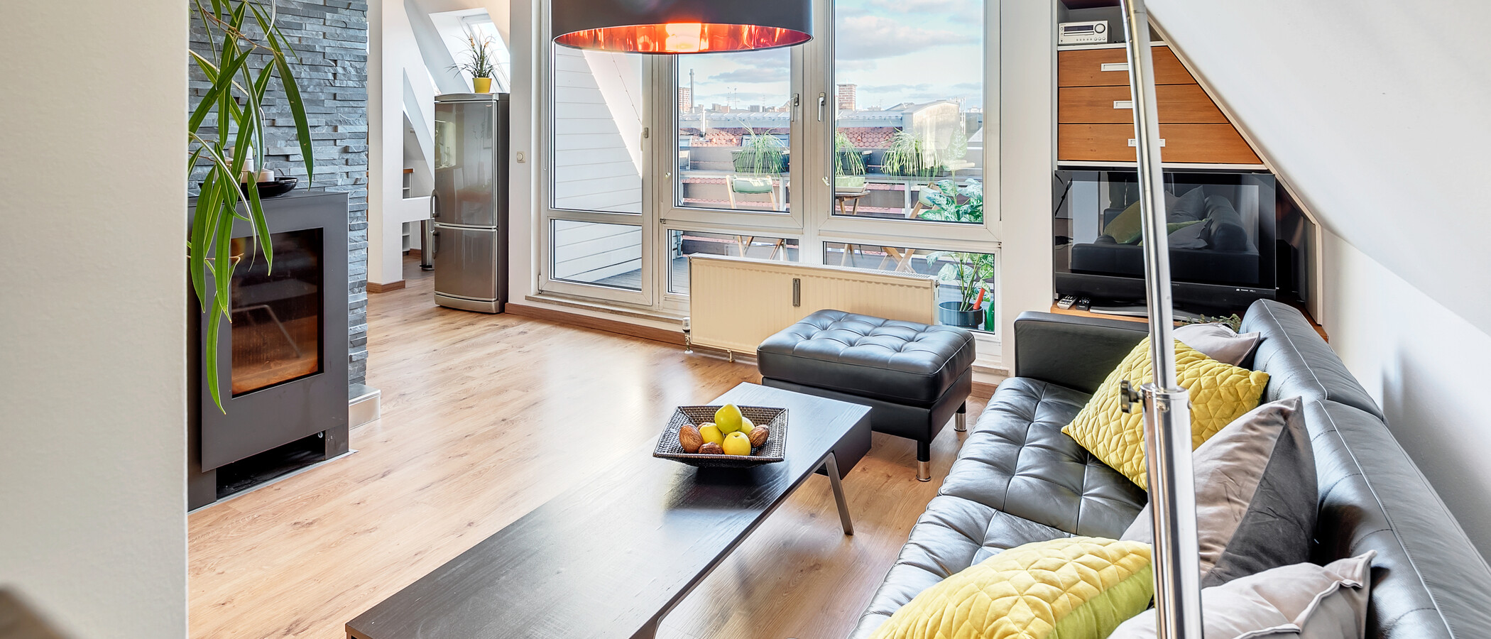 мансардная квартира München Isarvorstadt 05 гостиная 5524