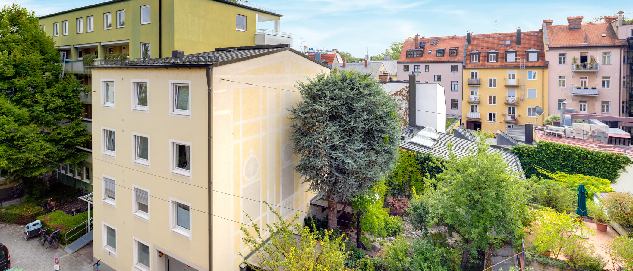 квартира München Schwabing-Nord (zw. Leopoldstraße & Englischen Garten) 02 вид из окна 5577