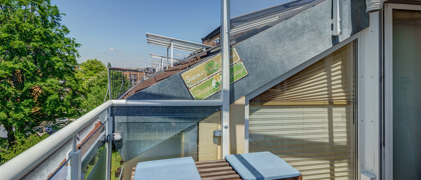 мансардная квартира München Giesing 02 терраса с крышей 6583