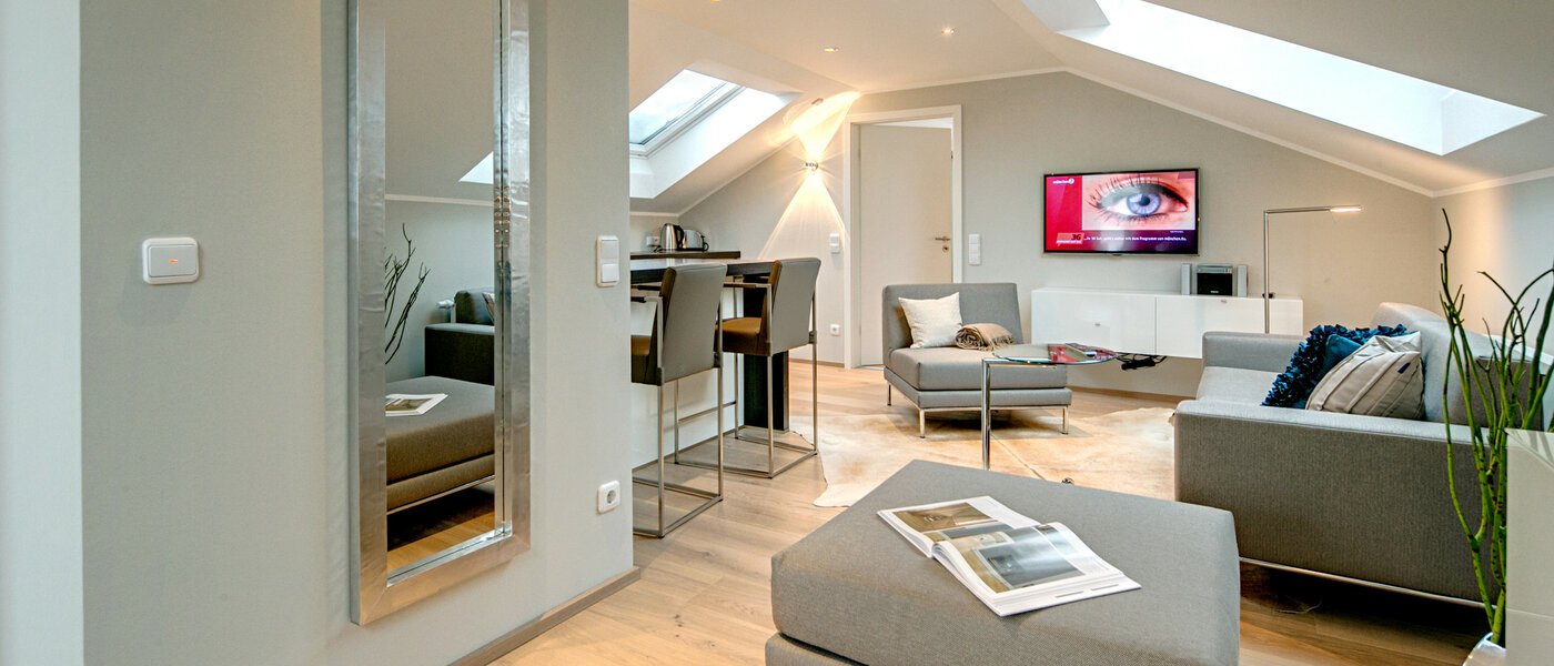 мансардная квартира München Trudering 02 гостиная 7503