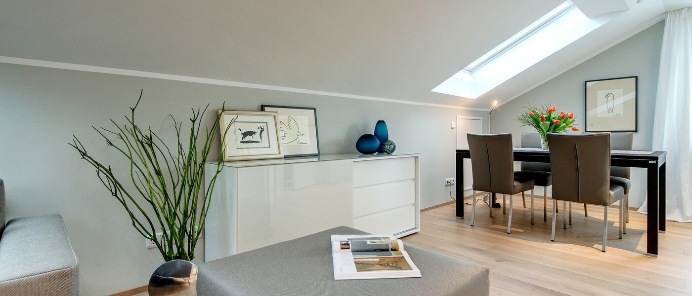 мансардная квартира München Trudering 03 гостиная 7503