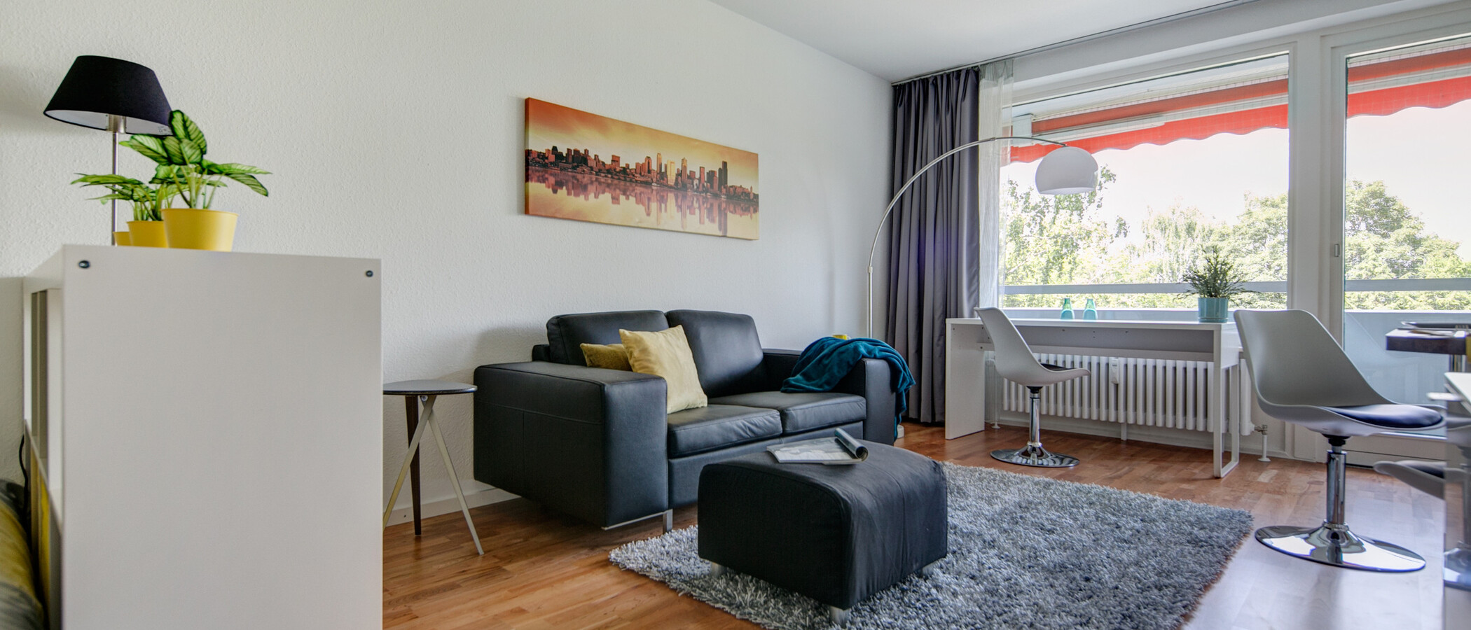 квартира München Parkstadt Solln 01 гостиная 7891