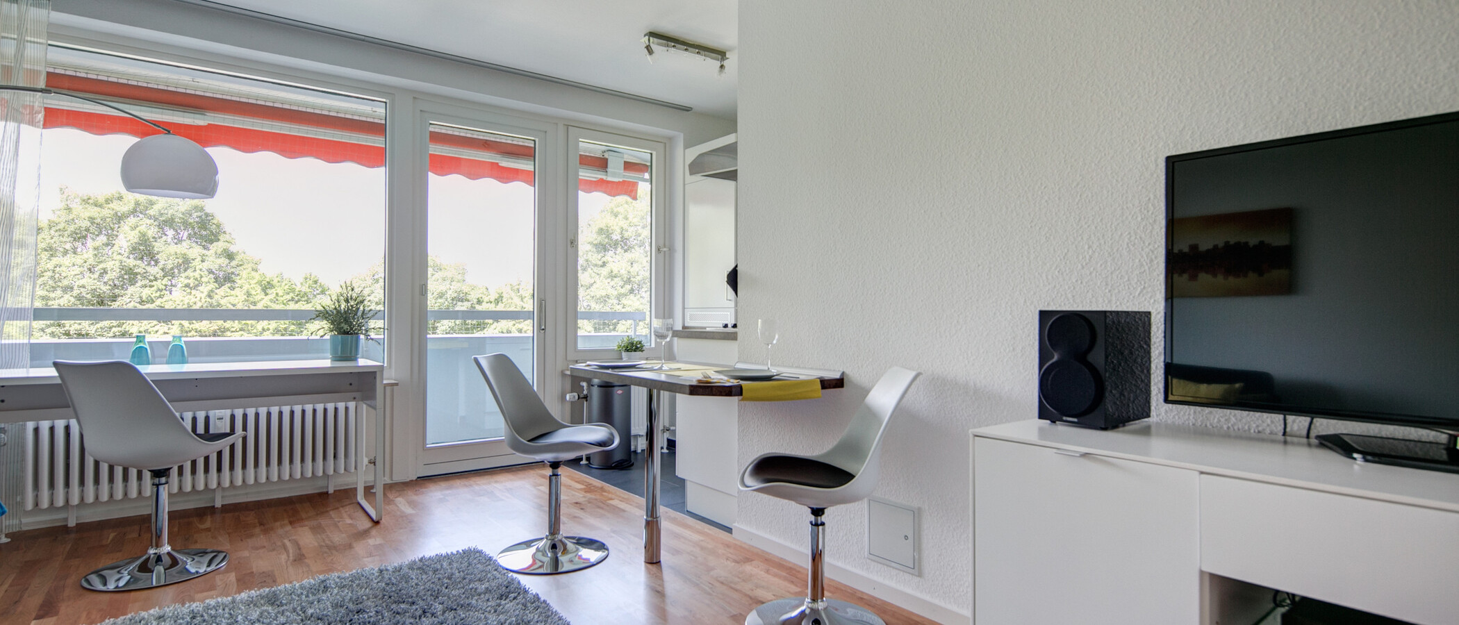 квартира München Parkstadt Solln 02 гостиная 7891