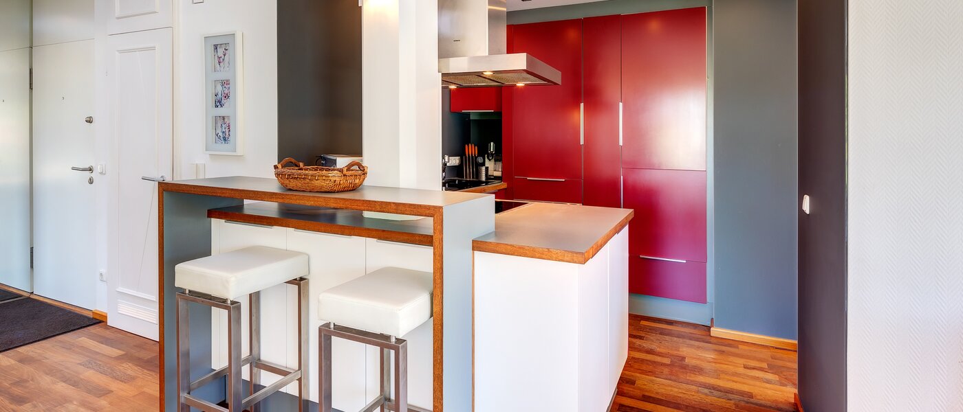 мансардная квартира München Menterschwaige 01 кухня 8181