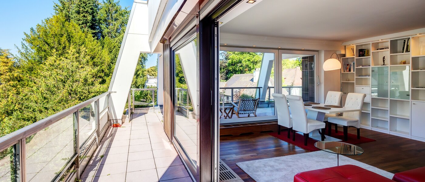 мансардная квартира München Menterschwaige 04 терраса с крышей 8181