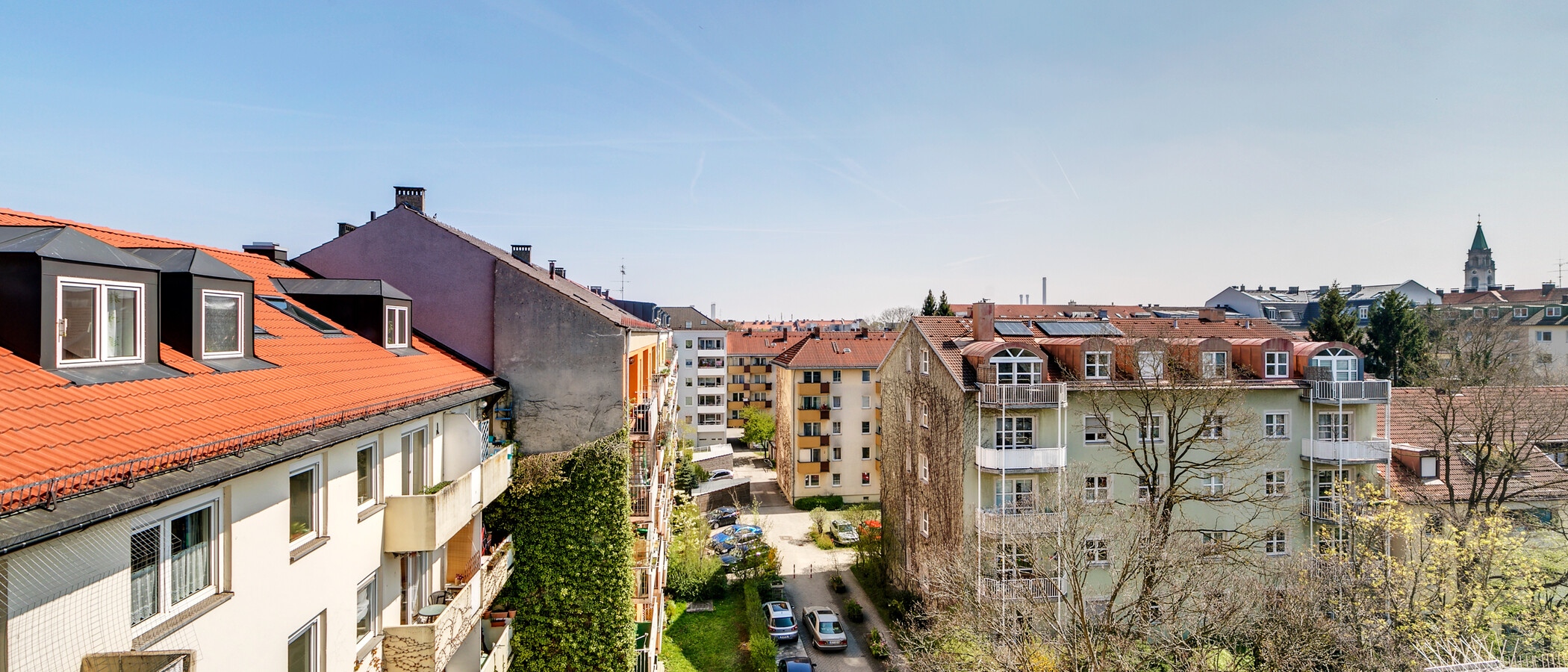 мансардная квартира München Sendling-Westpark 01 вид из окна 9220