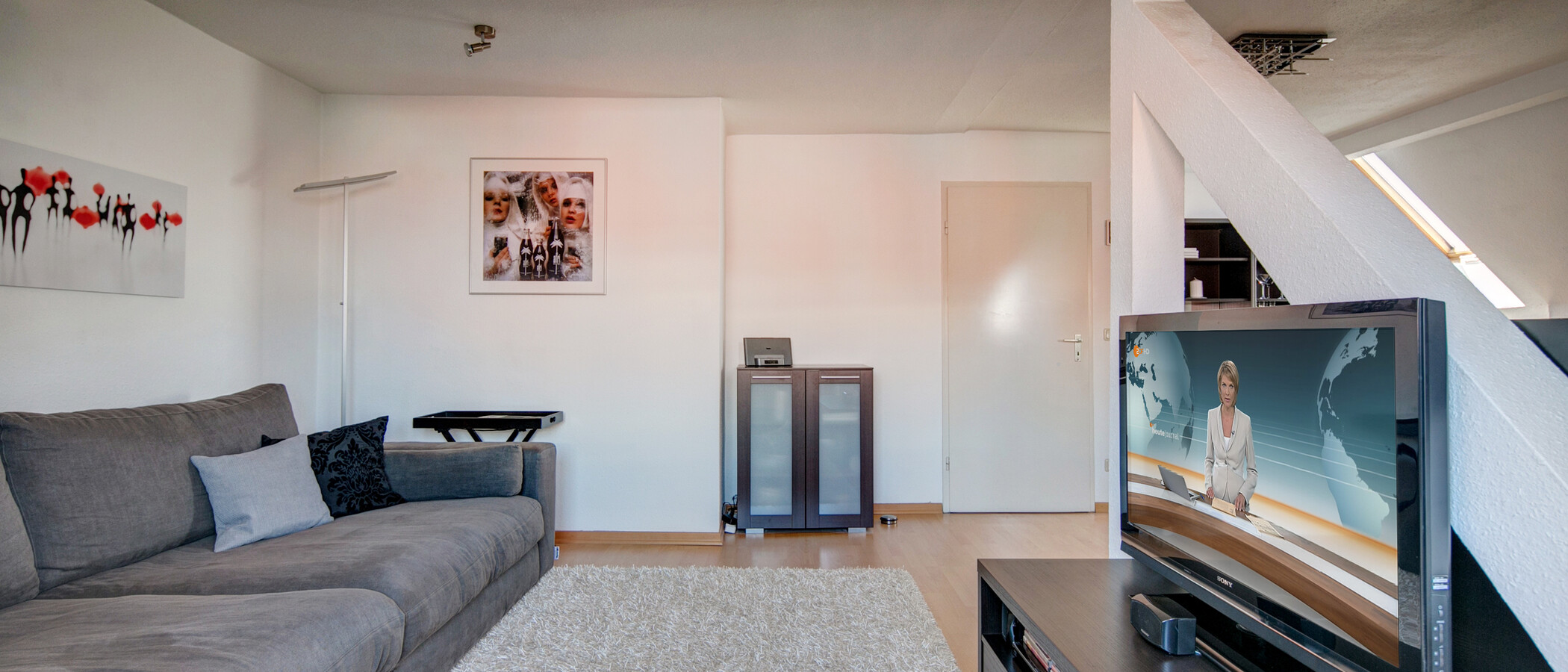 мансардная квартира München Haidhausen 04 гостиная 9579