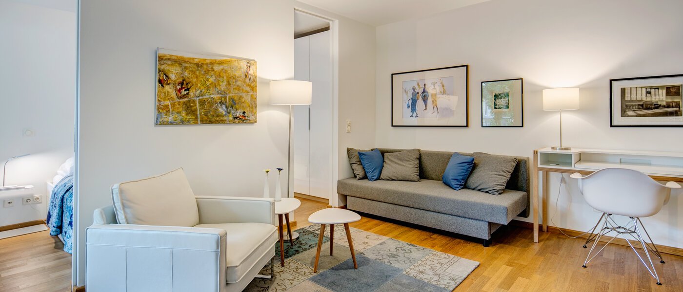 квартира München Glockenbachviertel 01 гостиная 9591