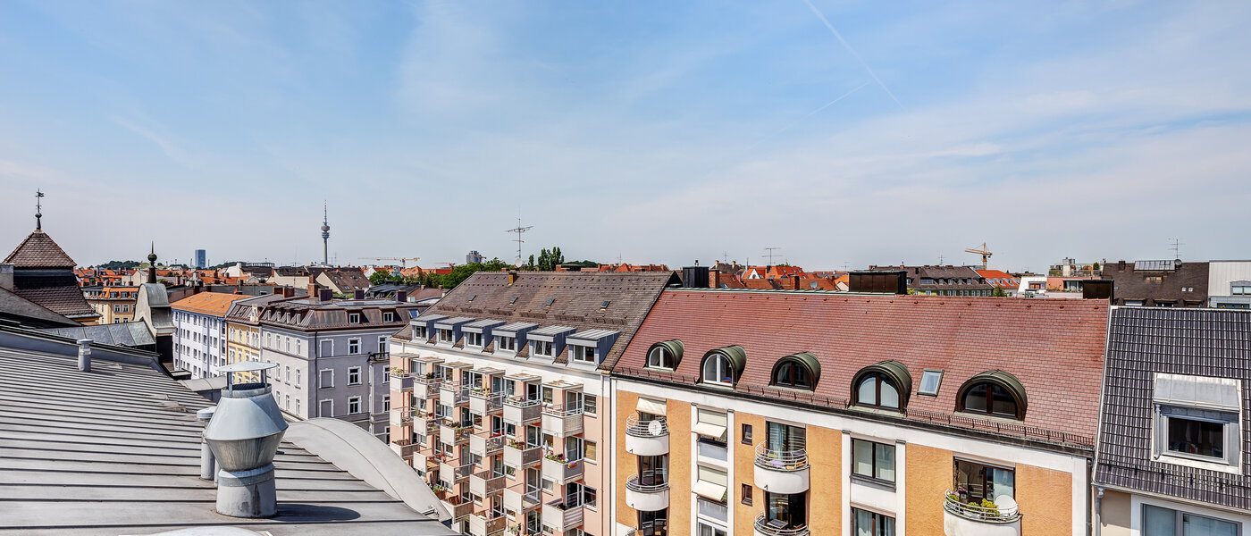 мансардная квартира München Schwabing 03 вид из окна 9602