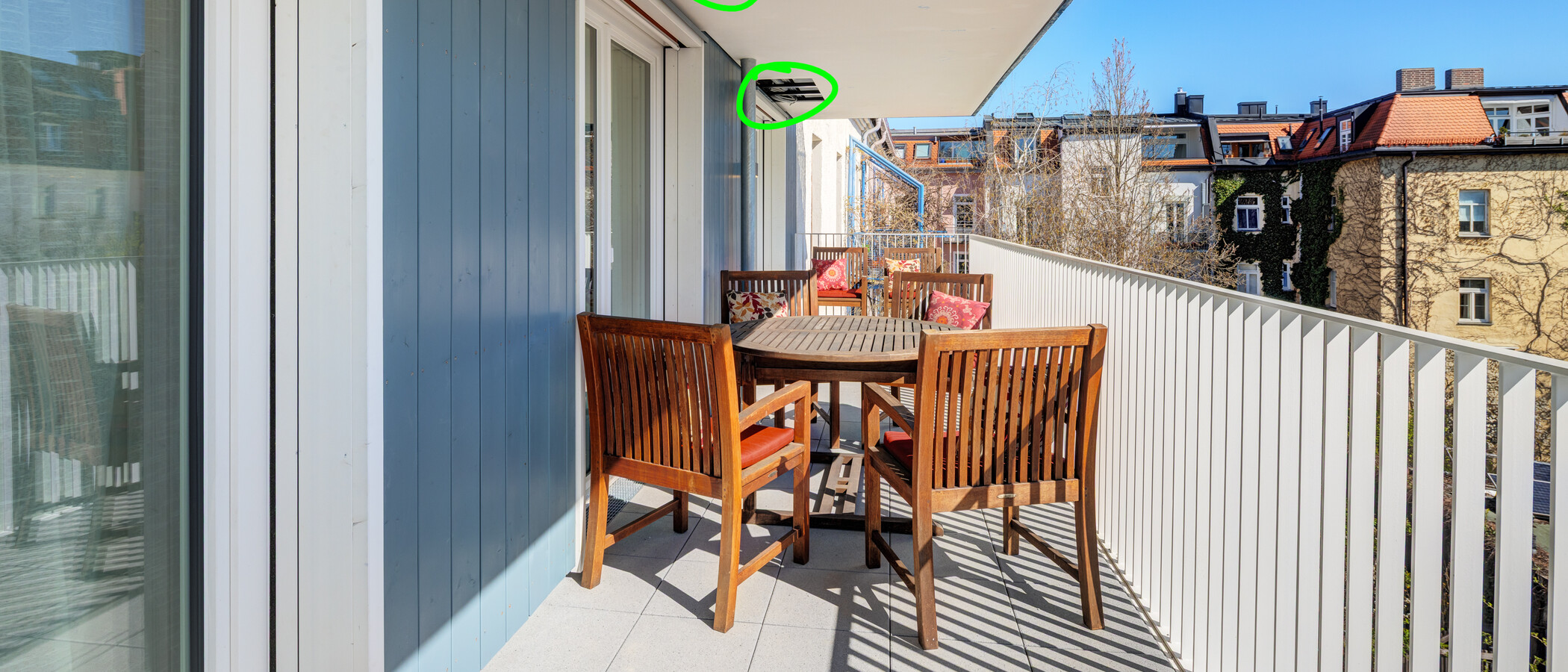 вилла München Schwabing - Domagkpark 04 терраса с крышей 995