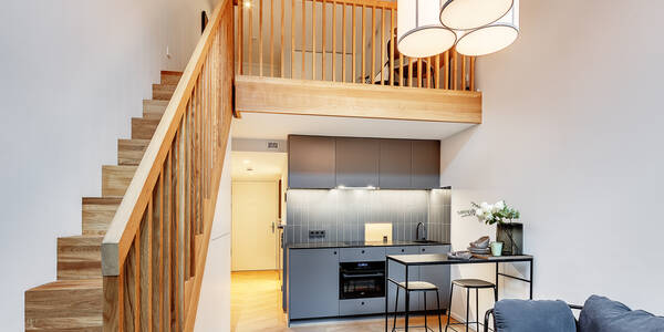 двухэтажная квартира-галерея с 1.5 комнатами | Мюнхен-Herzogpark | 12618