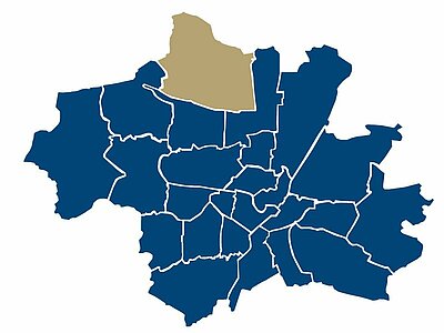Район Лерхенау на карте