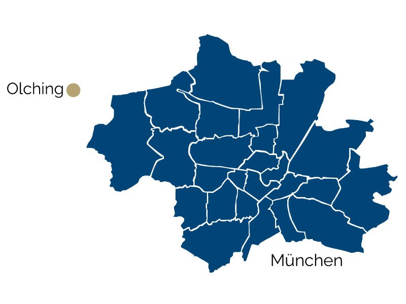Город Ольхинг на карте